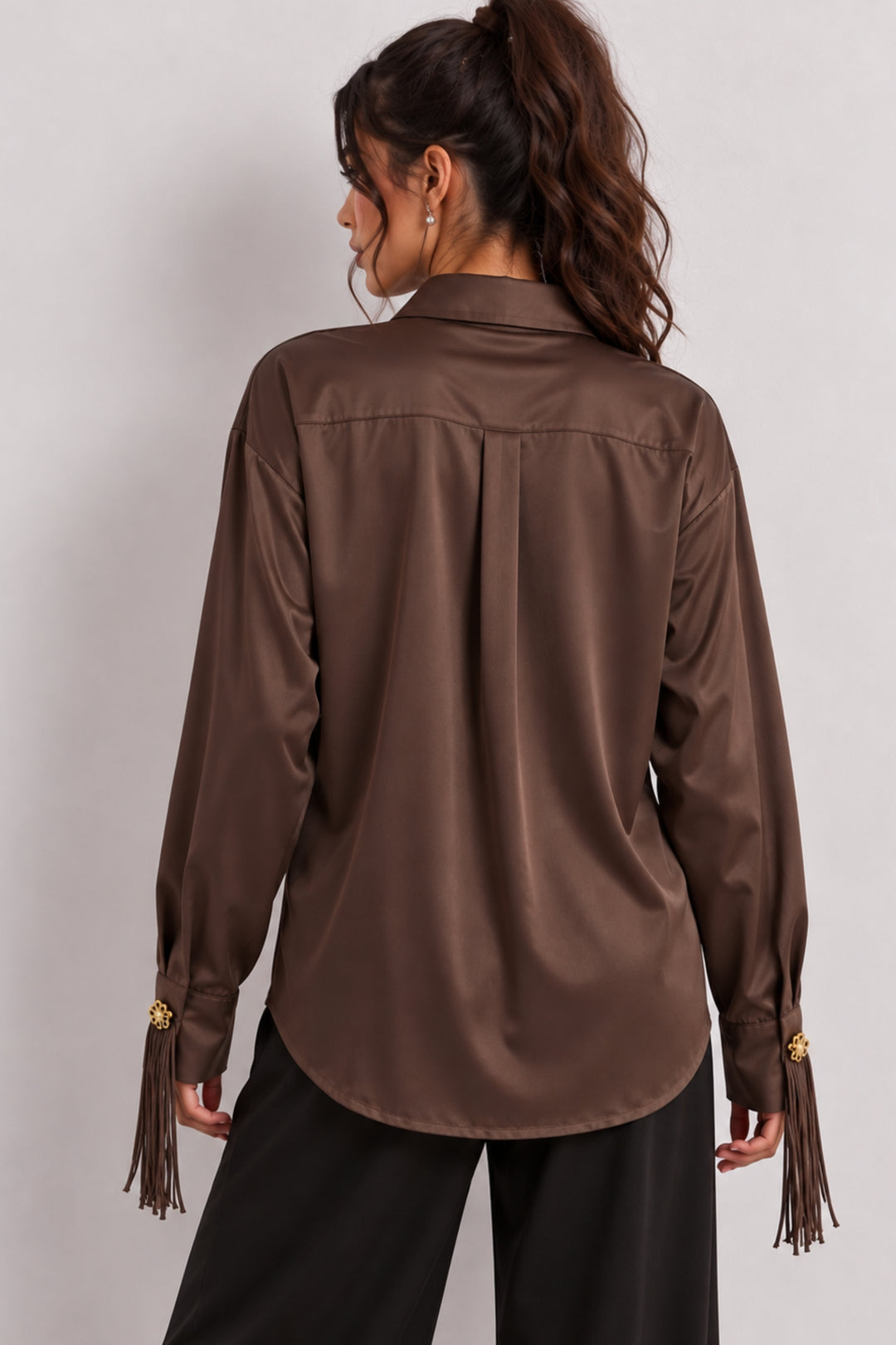 trendy satin shirts for women