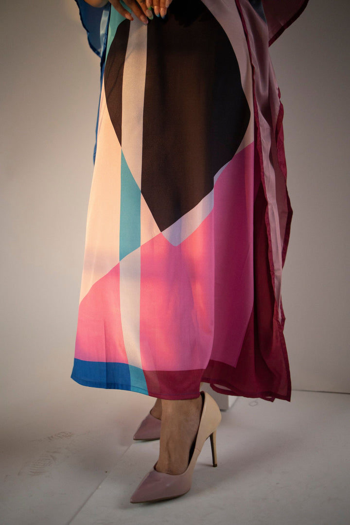 vacation wear silk crepe kaftan