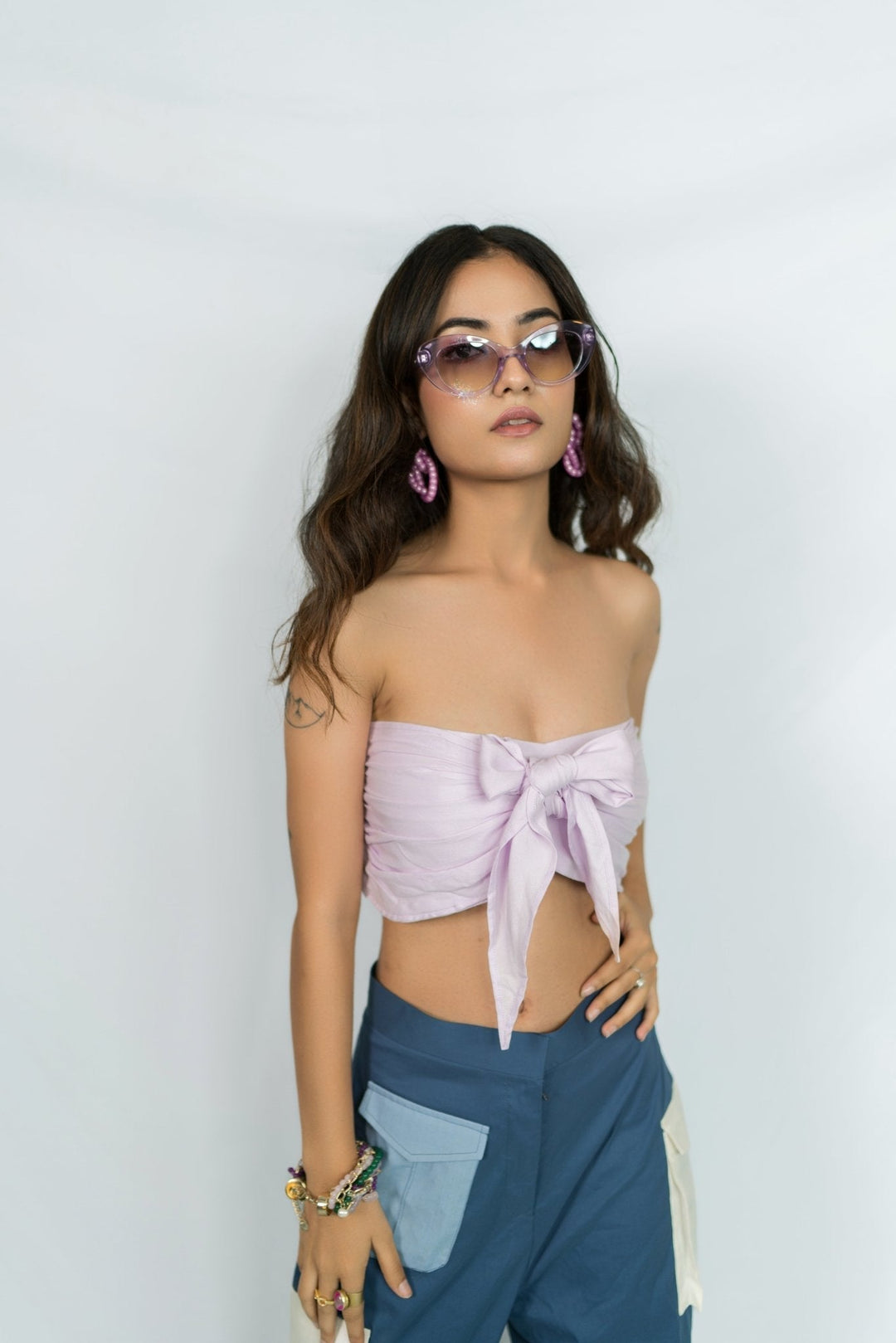 Pink Knot It Strapless Top Nolabels.in