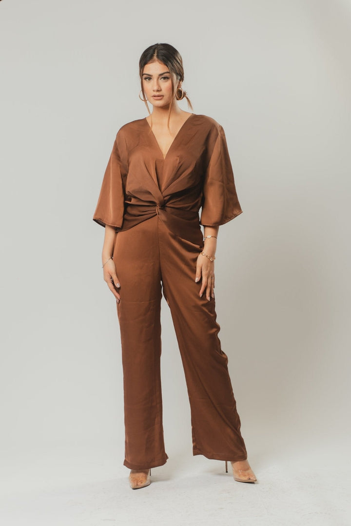 The Eve Jumpsuit In Walnut Brown Nolabels.in