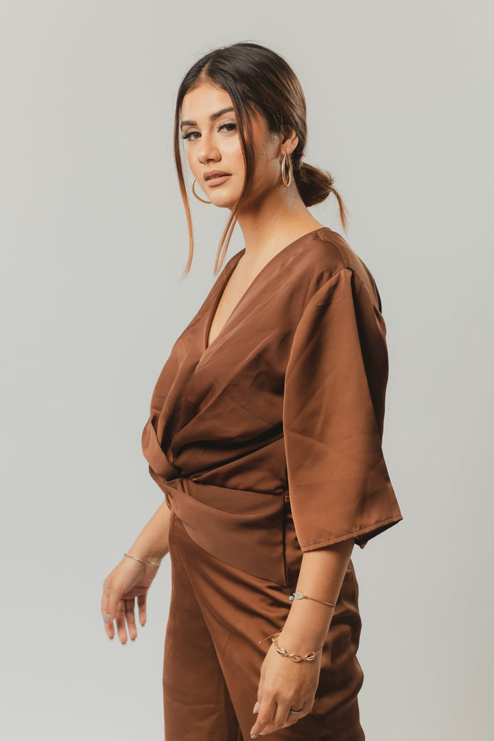 The Eve Jumpsuit In Walnut Brown Nolabels.in