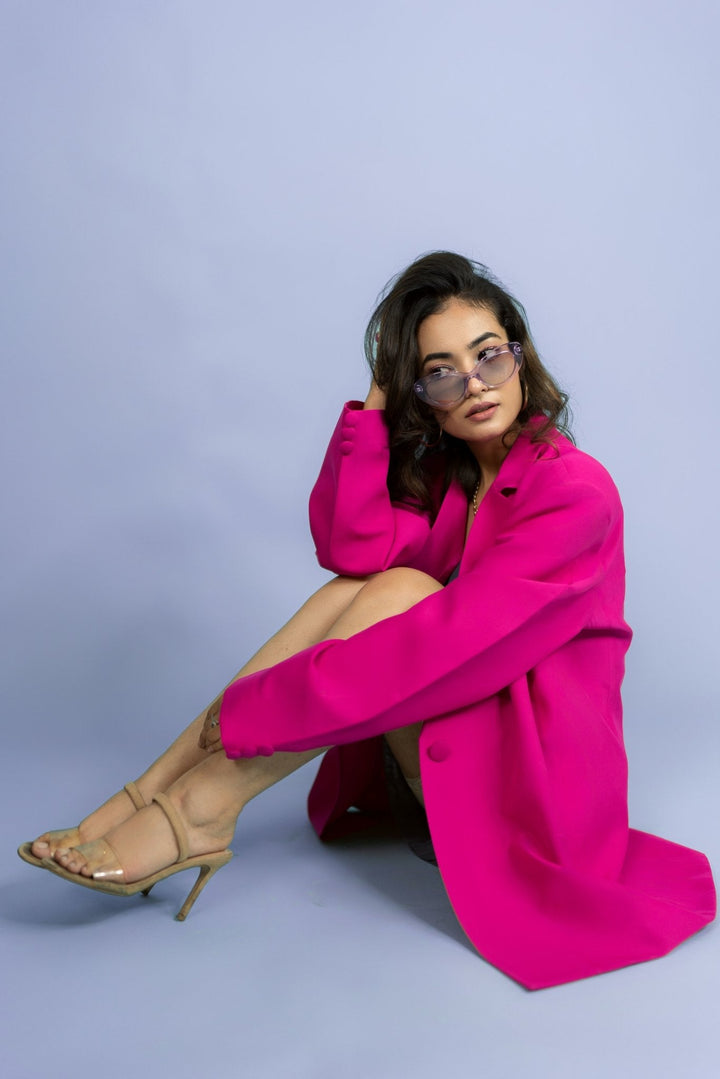 Shop pink oversized blazer for women online at nolables